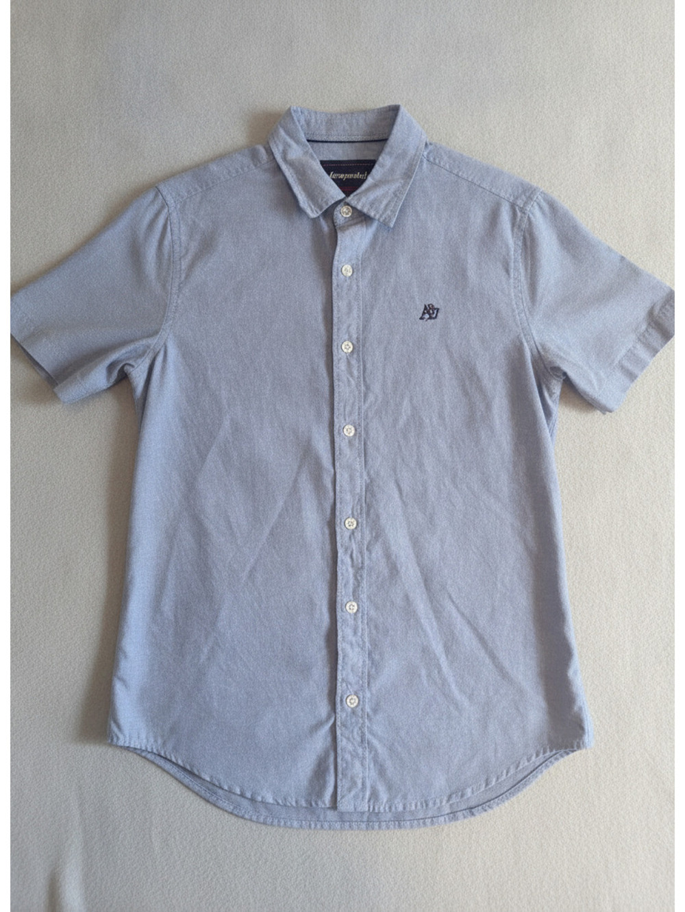 Aéropostale Men's Light Blue Short Sleeve Button-Up Shirt Size S
